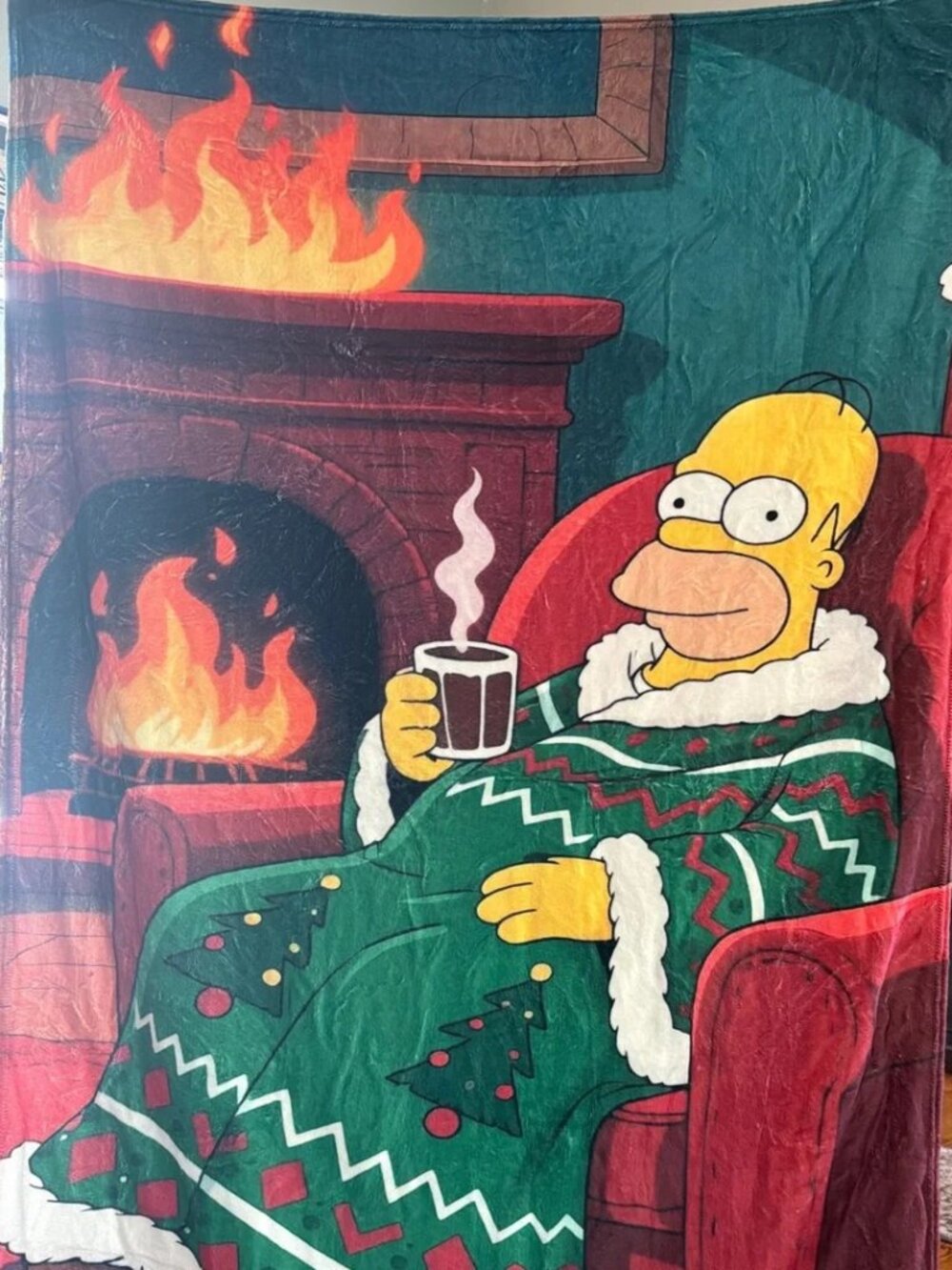 The Simpsons Homer Holiday Throw Blanket - Green